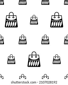 Shopping Bag Icon Seamless Pattern, Shopping Bag Vector Art Illustration