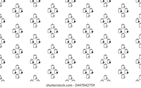 Shopping Bag Icon Seamless Pattern, Shopping Bag Vector Art Illustration
