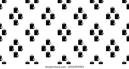 Shopping Bag Icon Seamless Pattern, Shopping Bag Vector Art Illustration