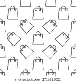 Shopping Bag Icon Seamless Pattern Vector Art Illustration
