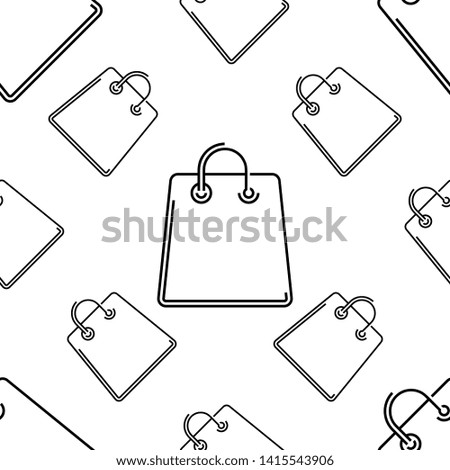 Shopping Bag Icon Seamless Pattern Vector Art Illustration