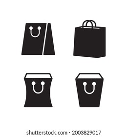 Shopping Bag Icon Set Collection Design Vector Template Illustration In Trendy Flat Style