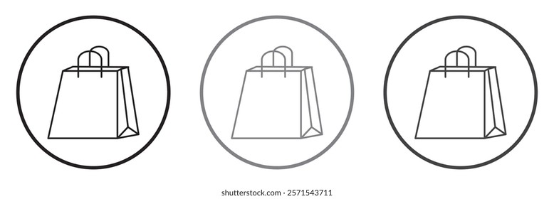 Shopping bag icon set. Collection of shopping bag icon. Vector and illustration.