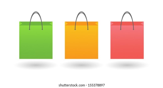 Shopping bag with icon set concept illustration