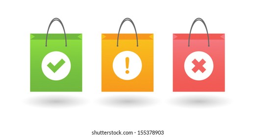 Shopping bag with icon set concept illustration