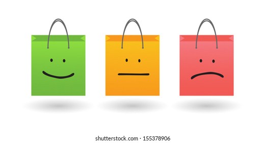 Shopping bag with icon set concept illustration
