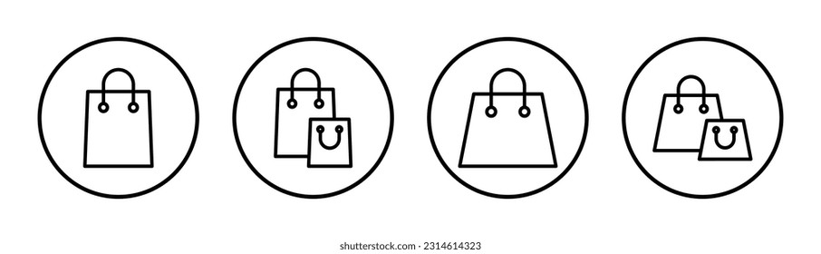 Shopping bag icon set illustration. shopping sign and symbol