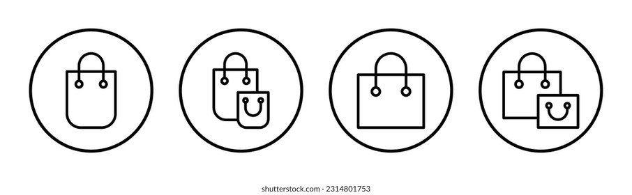 Shopping bag icon set illustration. shopping sign and symbol