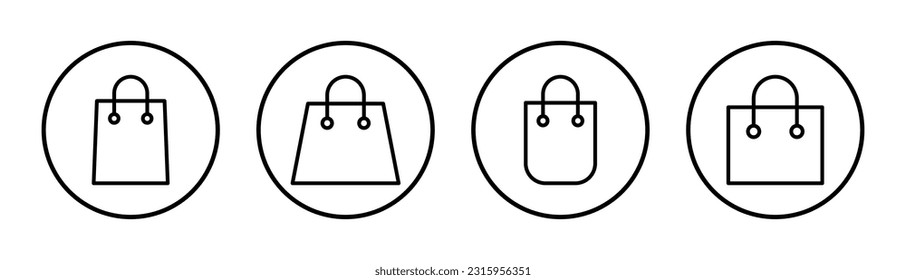 Shopping bag icon set illustration. shopping sign and symbol