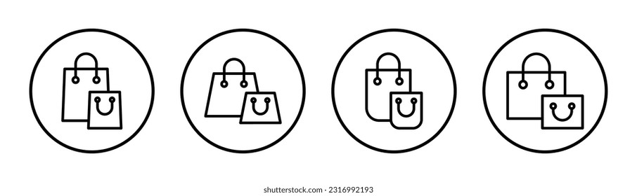 Shopping bag icon set illustration. shopping sign and symbol