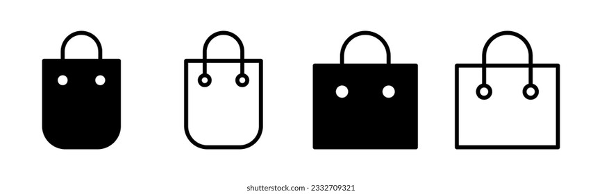 Shopping bag icon set illustration. shopping sign and symbol