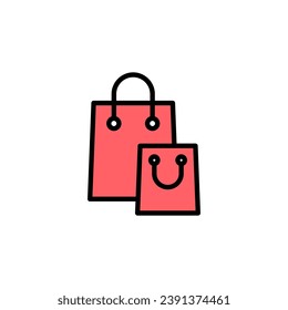Shopping bag icon set illustration. shopping sign and symbol