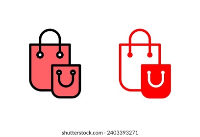 Shopping bag icon set illustration. shopping sign and symbol