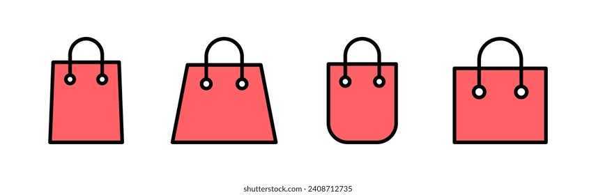 Shopping bag icon set illustration. shopping sign and symbol