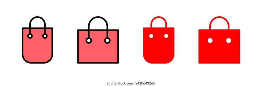 Shopping bag icon set illustration. shopping sign and symbol