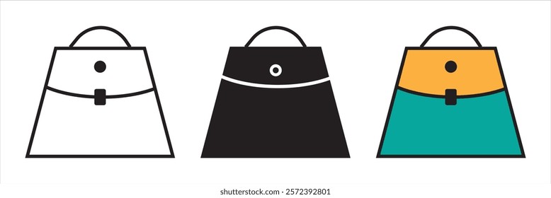 Shopping bag icon set illustration. shopping bag sign and symbol.