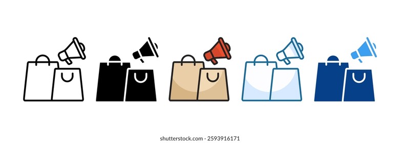 Shopping Bag Icon Set Multiple Style Collection