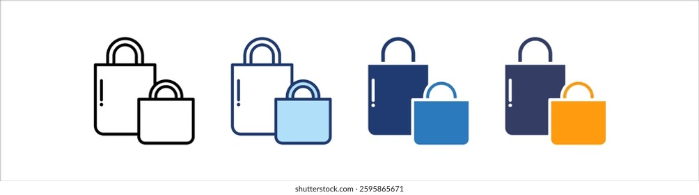 Shopping Bag Icon Set Multiple Style Collection