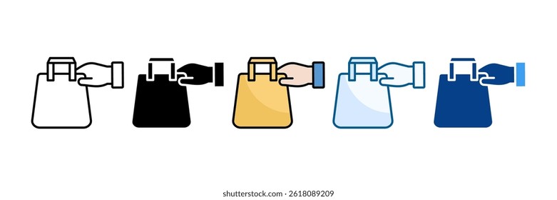 Shopping Bag Icon Set Multiple Style Collection