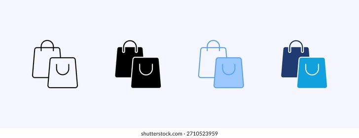 Saco De Compras Ícone Definir Elemento De Coleção De Vários Estilos Para Design