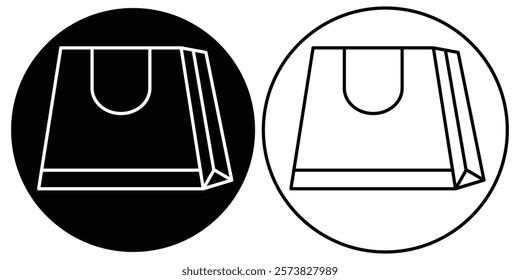 Shopping bag icon set. Online shopping bag logo. Shopping bag icon in outline and black fill color. Shopping bag silhouette vector illustrator. 