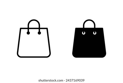 Shopping Bag icon set. Paper bag icon vector illustration