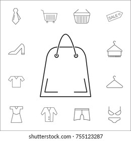 shopping bag icon. Set of Shopping. Premium quality graphic design. Signs, outline symbols collection, simple thin line icon for websites, web design, mobile app, info graphics on white background