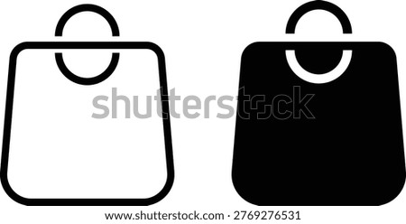  shopping bag icon set. Premium Retail design. Paper bag and merchandise symbol. Retail Shopping Symbols. Online Shop Symbol. Commerce Sign
