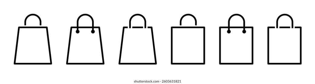 Shopping bag icon set simple design