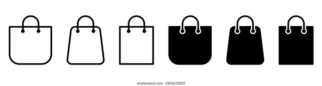 Shopping bag icon set simple design