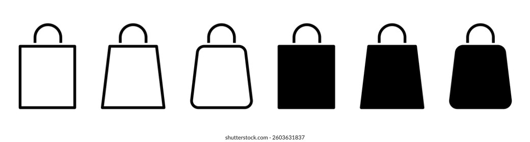Shopping bag icon set simple design