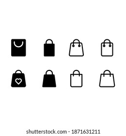 Shopping bag icon set in thin line style perfect for all project