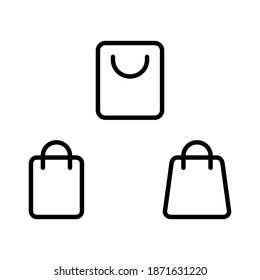 Shopping bag icon set in thin line style perfect for all project
