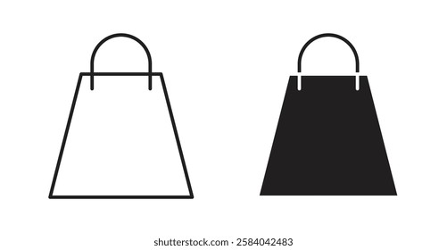 Shopping bag icon set in thin line. vector illustrations for web