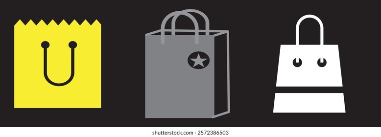 Shopping bag icon set. Variety of Colorful shopping bag icon vector.