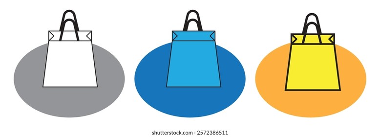 Shopping bag icon set. Variety of Colorful shopping bag icon vector.