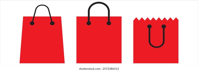 Shopping bag icon set. Variety of Colorful shopping bag icon vector.