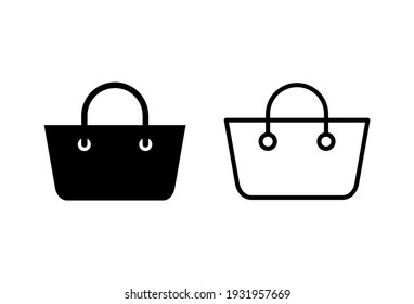 Juego de iconos de la bolsa de compras. vector de icono de compra