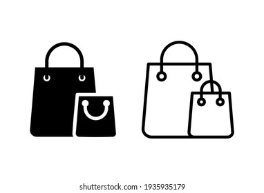 Shopping bag icon set. shopping icon vector