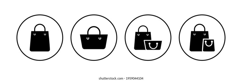 Shopping bag icon set. shopping icon vector