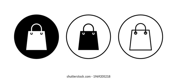 Juego de iconos de la bolsa de compras. vector de icono de compra