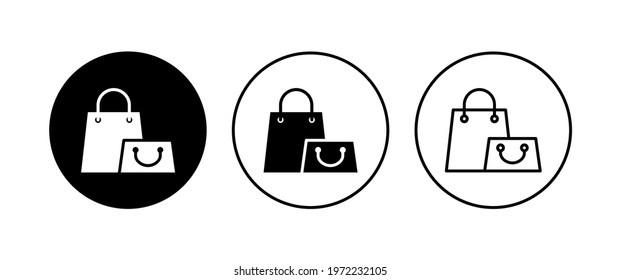 Shopping bag icon set. shopping icon vector