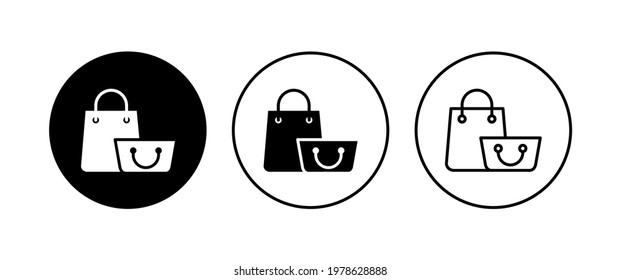 Shopping bag icon set. shopping icon vector