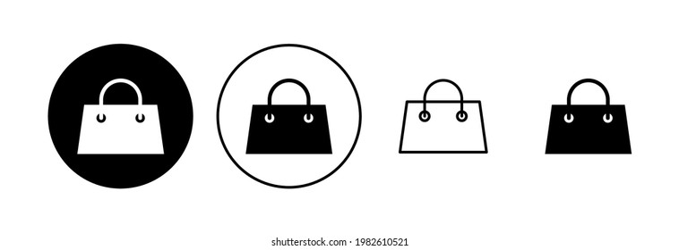 Juego de iconos de la bolsa de compras. vector de icono de compra