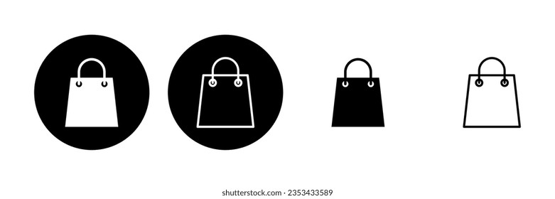 Juego de iconos de la bolsa de compras. vector de icono de compra