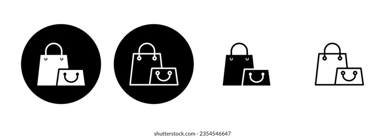 Juego de iconos de la bolsa de compras. vector de icono de compra
