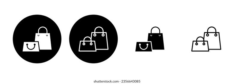 Shopping bag icon set. shopping icon vector