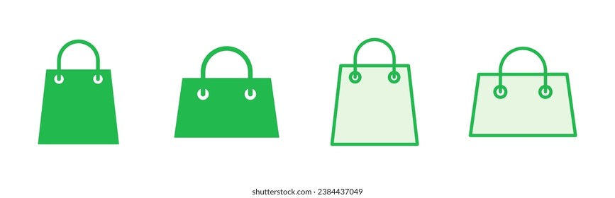 Shopping bag icon set. shopping icon vector