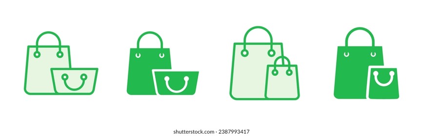 Shopping bag icon set. shopping icon vector