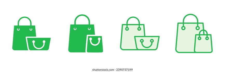 Shopping bag icon set. shopping icon vector